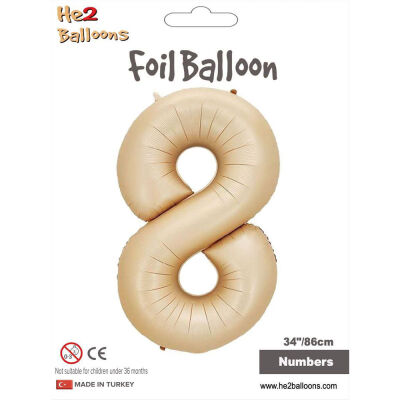 8 Rakam Karamel Folyo Balon 34