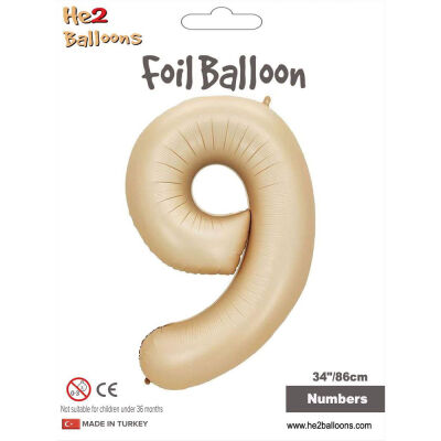 9 Rakam Karamel Folyo Balon 34