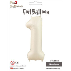 1 Rakam Krem Folyo Balon 34
