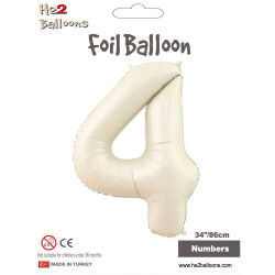 4 Rakam Krem Folyo Balon 34