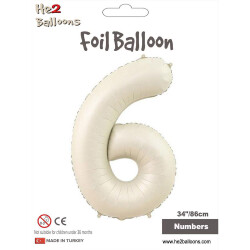 6 Rakam Krem Folyo Balon 34