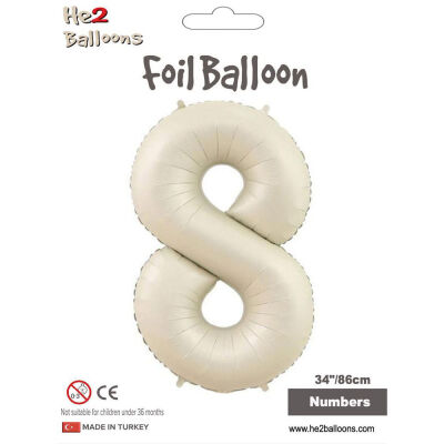 8 Rakam Krem Folyo Balon 34