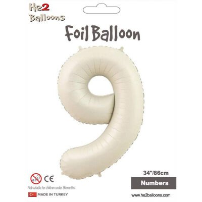 9 Rakam Krem Folyo Balon 34