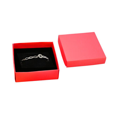 Red Cotton-Filled Bracelet Box - 1