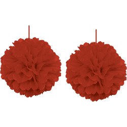 Red Decoration Puff - 2pcs - (1)