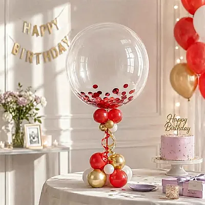 Red Metallic Foil Confetti Circles - 1