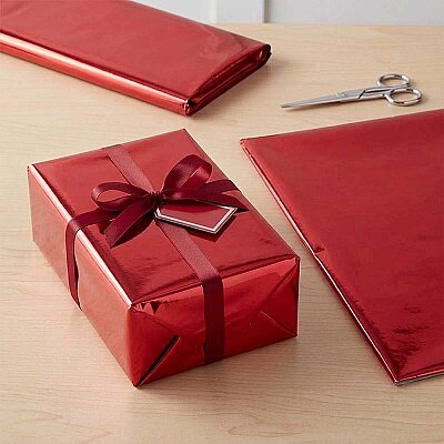 Red Metallic Wrapping Paper - 1