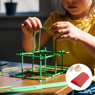 Red Wooden Dowels - 1