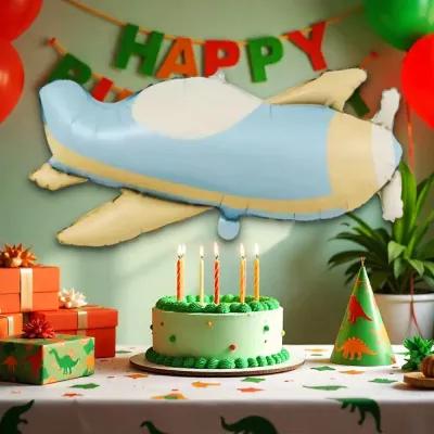 Retro Airplane Foil Balloon - 1
