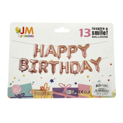 Rose Gold Happy Birthday Banner Folyo Balon - 2