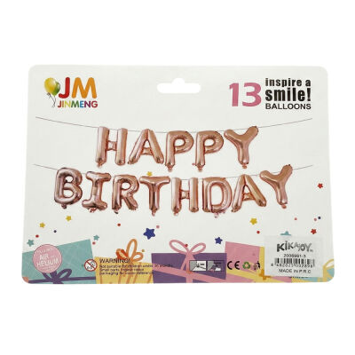 Rose Gold Happy Birthday Banner Folyo Balon - 2