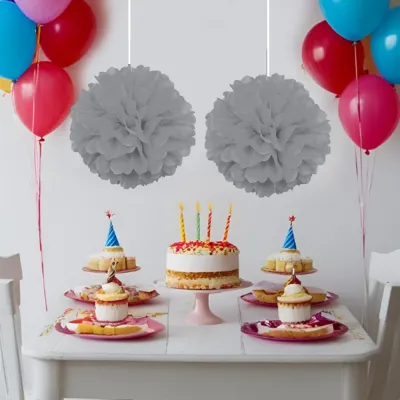 Silver Decoration Puff - 2pcs - 1