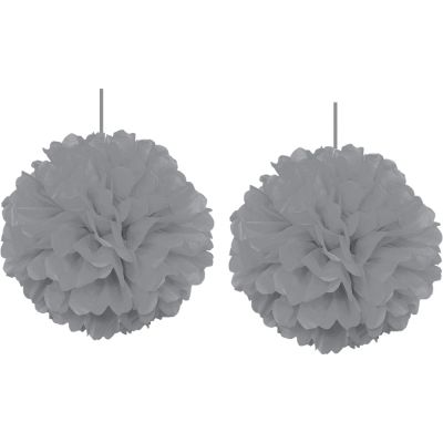 Silver Decoration Puff - 2pcs - 2