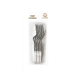 Silver Gilded Curvy Cake Candle Set (4-Piece) - 12 cm - 2