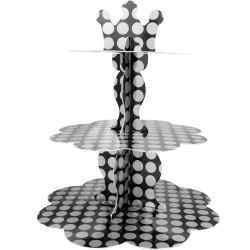 Silver Metallic Polka Dot Cupcake Stand - Kikajoy