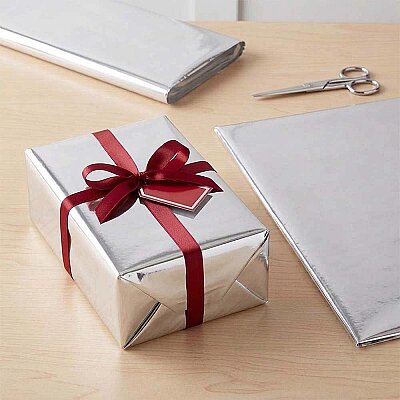 Silver Metallic Wrapping Paper - 1