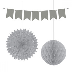 Silver Paper Decoration Set - 3pcs - Kikajoy (1)