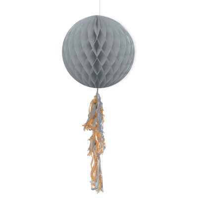 Silver Paper Honeycomb Balls with Tassel - 2