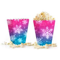 Snowflakes Popcorn Boxes - Kikajoy