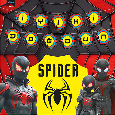 Spider İyi ki Doğdun Harf Afiş - 1