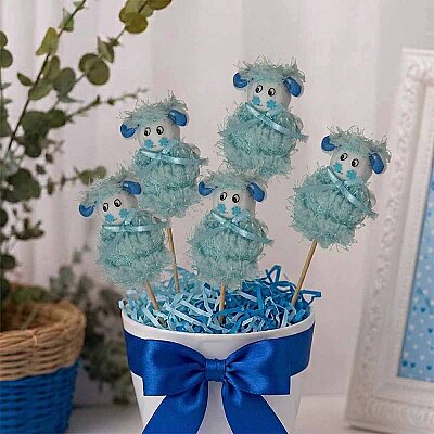 Tassel Lamb Stick Decorations – Set of 5 - 1