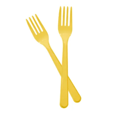 Sarı Plastik Çatal - 1
