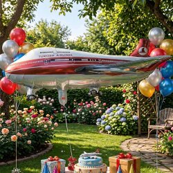 THY Temalı Uçak Şekilli Folyo Balon - Kikajoy