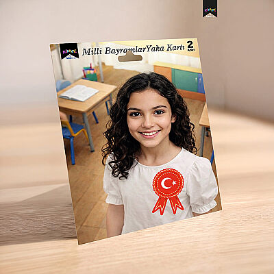 Turkish Flag and Ataturk Rosette Ribbon Badge - 1