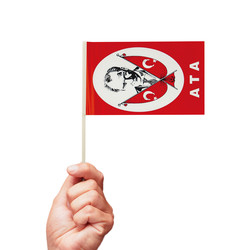 Turkish Hand Held Stick Paper Flags - Atatürk - Kika (1)