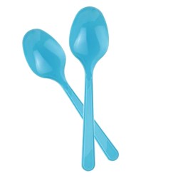 Turquoise Plastic Spoons - 1