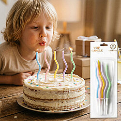 Twisted Macaron Colored Birthday Candle Set - 1