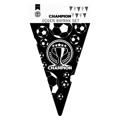 Champion Siyah Beyaz Üçgen Flama Süsleme Seti - 2