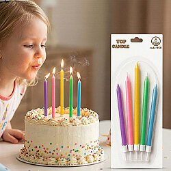 Vibrant Multi-Colored Cake Candle Set - 1