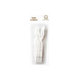 White Gilded Curvy Cake Candle Set (4-Piece) - 12 cm - 2