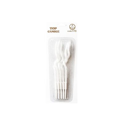 White Gilded Curvy Cake Candle Set (4-Piece) - 12 cm - 2