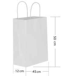 White Paper Bags with Twisted Handles - 2