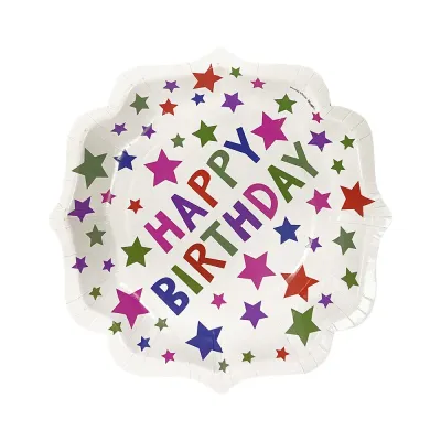 White Stars Paper Plates - 1